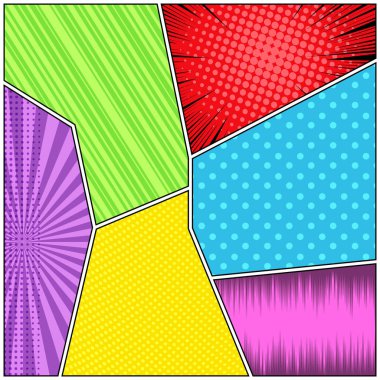 Çizgi roman sayfası renkli kavramı