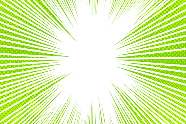 Comic Licht explosiven grünen Hintergrund — Stockvektor