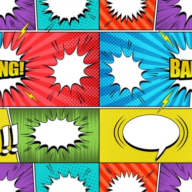 Çizgi roman zarif seamless modeli