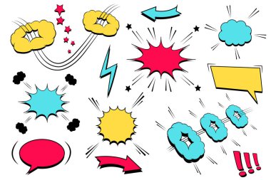 Comic renkli konuşma kabarcıklar kompozisyon