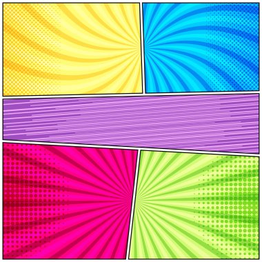 Komik soyut parlak kompozisyon