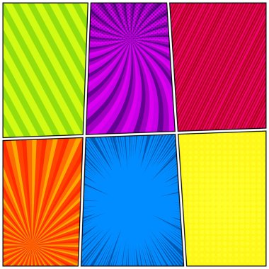 Komik renkli çerçeveler