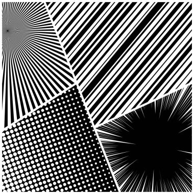 Çizgi roman tek renkli kompozisyon