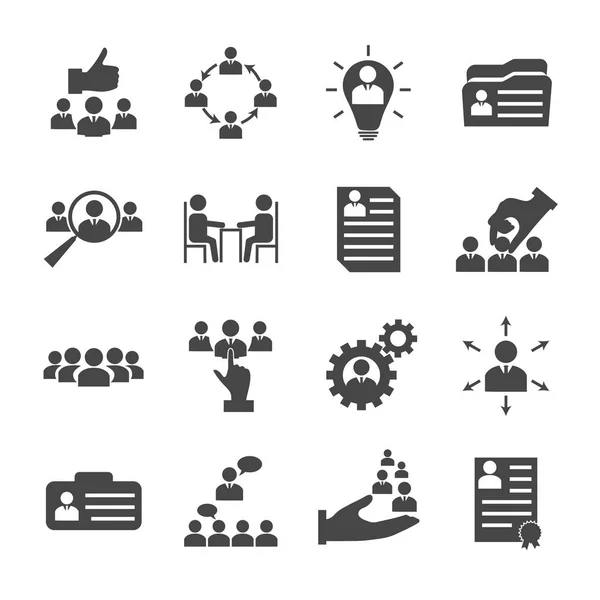 Colección de iconos de gestión de recursos humanos — Vector de stock