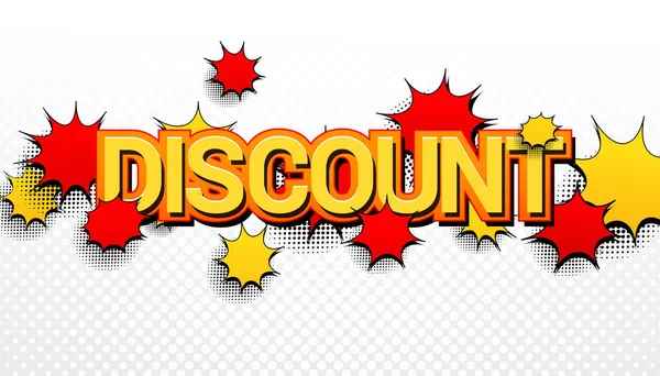 Comic Discount Wording advertising concept — стоковый вектор