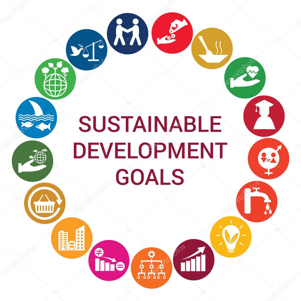 Sustainable development goals round concept
