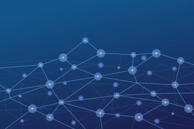 Dijital ağ bağlantısı mavi arkaplan