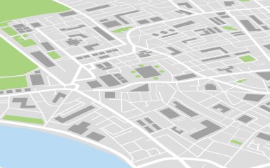 Düz şehir haritası renkli konsept