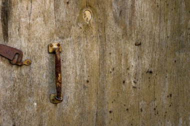 eski ahşap kapı kilit. Arka plan