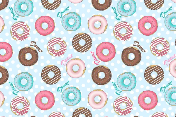 Padrão Com Imagem Donuts Multi Coloridos Encharcados Com Gelo Chocolate — Fotografia de Stock
