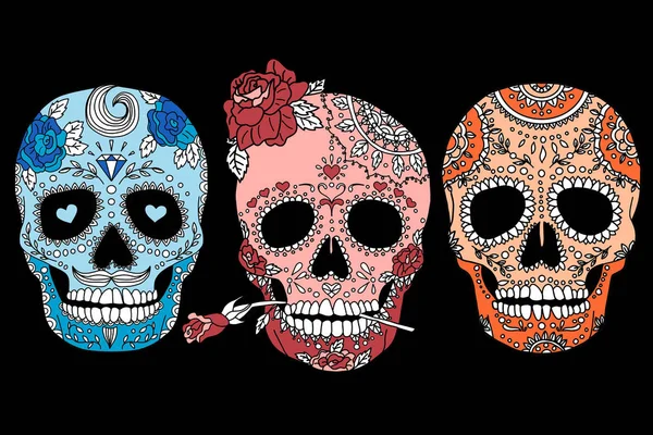 Painted skull pattern in Mexican style — Stock Photo, Image