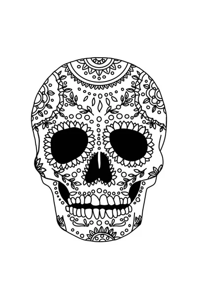 Painted skull pattern in Mexican style — Stock Photo, Image