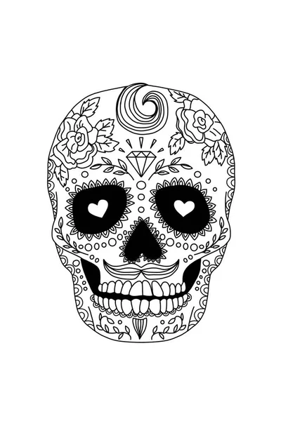 painted skull pattern in Mexican style