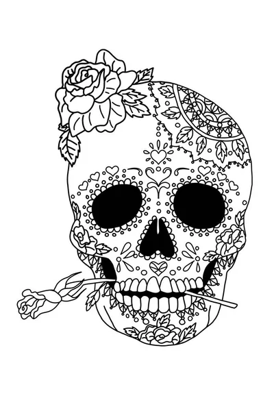 Раскрашенный череп в мексиканском стиле — стоковое фото
