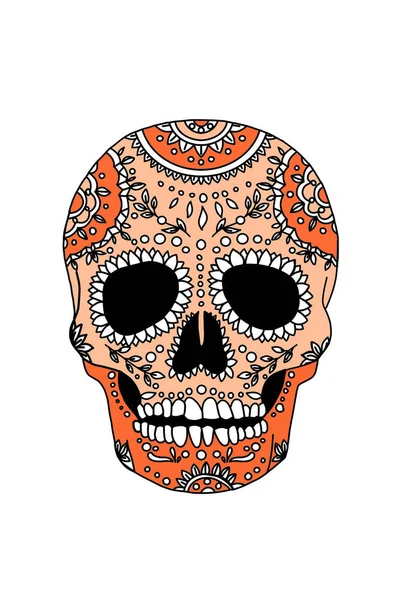 Modello di cranio dipinto in stile messicano — Foto Stock