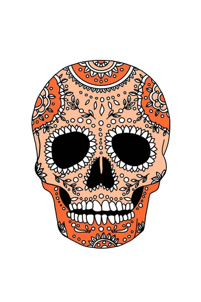 painted skull pattern in Mexican style