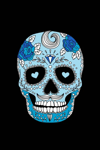 Geschilderde schedel patroon in Mexicaanse stijl — Stockfoto