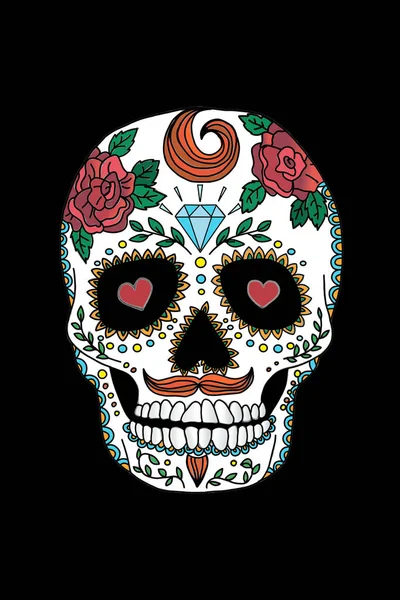 Padrão de crânio pintado em estilo mexicano — Fotografia de Stock