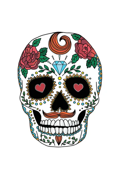 Painted skull pattern in Mexican style — Stock Photo, Image