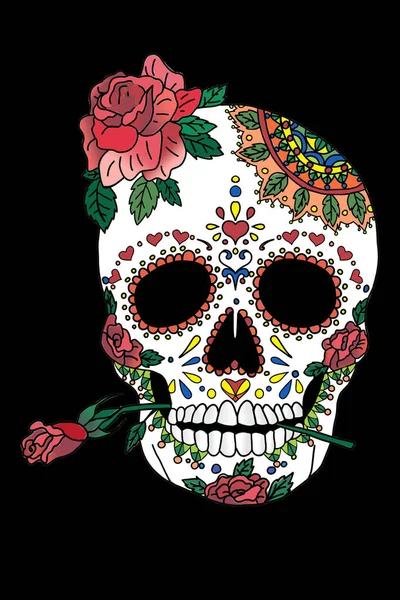 Painted skull pattern in Mexican style — Stock Photo, Image