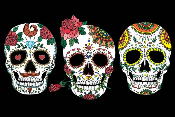 Painted skull pattern in Mexican style — Stock Photo, Image