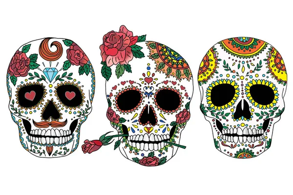 Wzór czaszki malowane w stylu meksykańskim — Zdjęcie stockowe