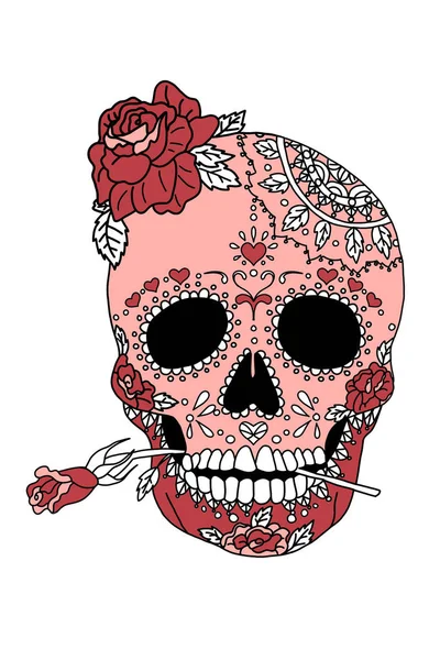 墨西哥风格的彩绘头骨图案 图库图片