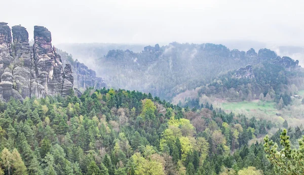 Bastei Dresden Alemanha Parque Saxon Suíça Penhascos Estão Localizados Não — Fotografia de Stock