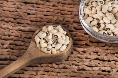 Siyah göz fasulye. Üstten Görünüm - Vigna unguiculata