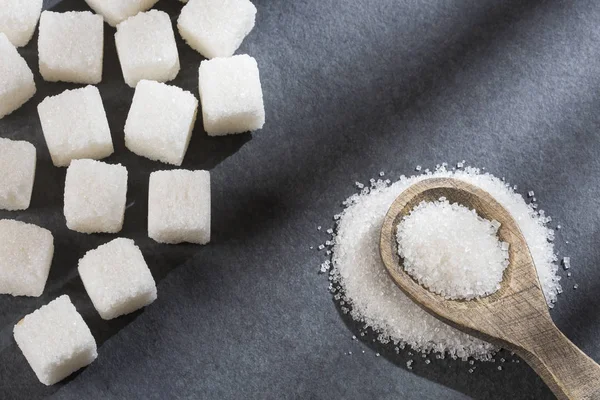 Küpleri Rafine Şeker Tozu Üstten Görünüm — Stok fotoğraf