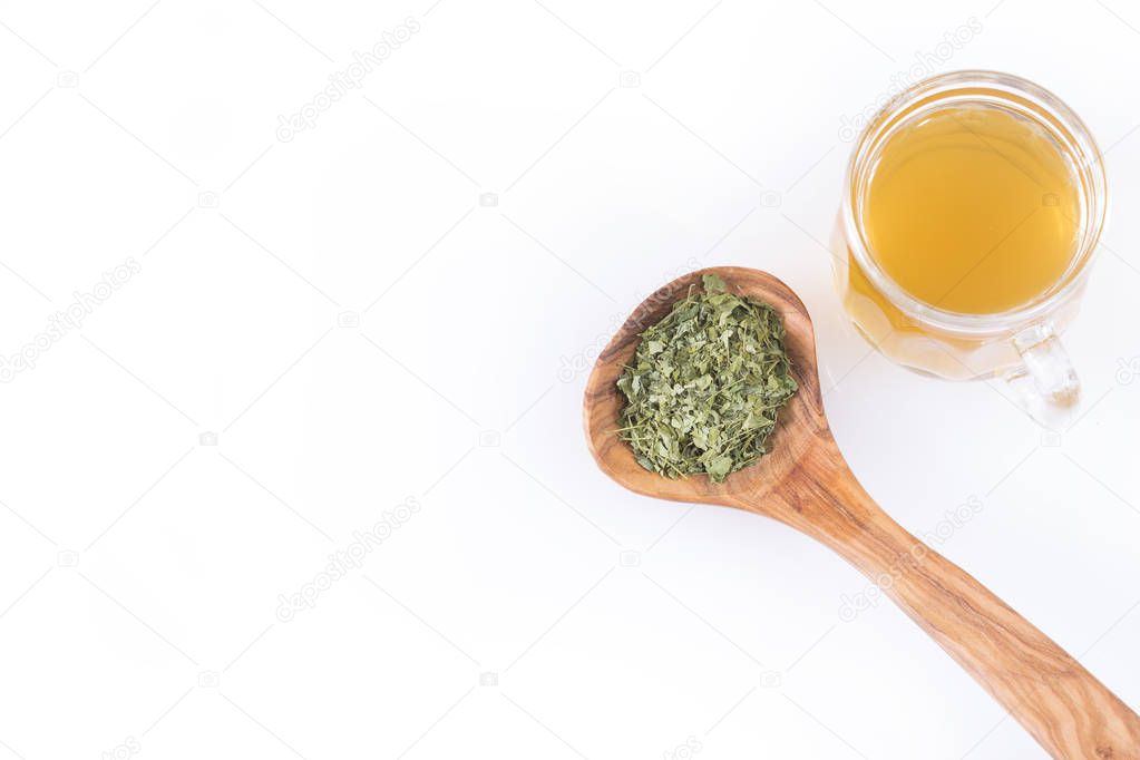 Moringa tea - Moringa oleifera. Top view
