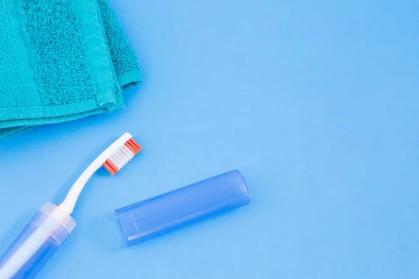 Toothbrush with plastic case - Top view