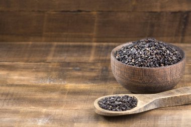 Organik tohumları siyah susam - Sesamum indicum.