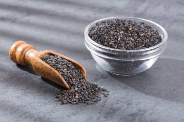 Organik tohumları siyah susam - Sesamum indicum.