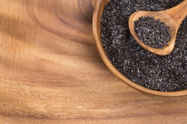 Organik tohumları siyah susam - Sesamum indicum.