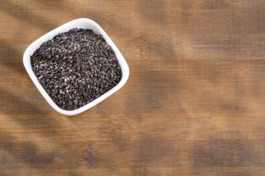 Organik tohumları siyah susam - Sesamum indicum.