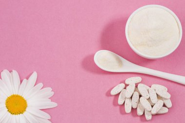 Hap ve kollajen protein tozu - hidrolize. Üstten görünüm