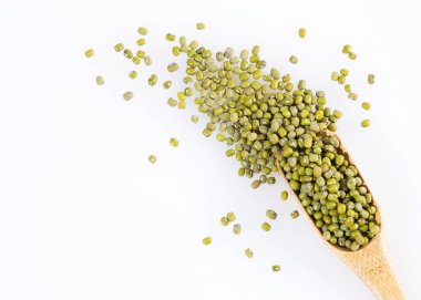 Mung fasulye - Vigna Işınsal simetrili canlılar. Beyaz arka plan