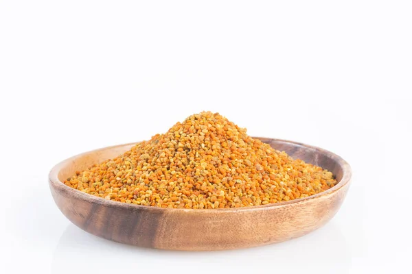 Bee Pollen Szemek Fehér Háttér — Stock Fotó