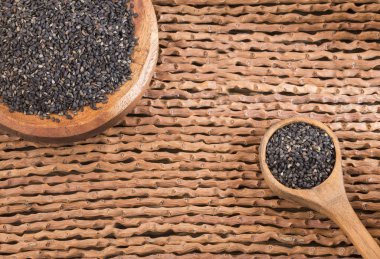 Organik tohumları siyah susam - Sesamum indicum.