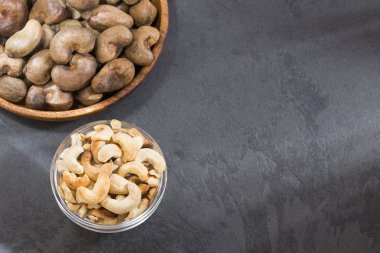 Doğal ve kavrulmuş kaşu somun - Anacardium occidentale