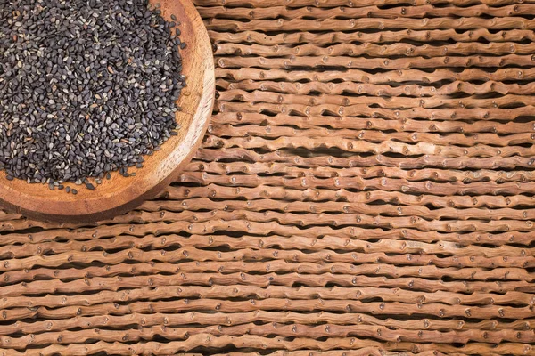 Organik Tohumları Siyah Susam Sesamum Indicum — Stok fotoğraf