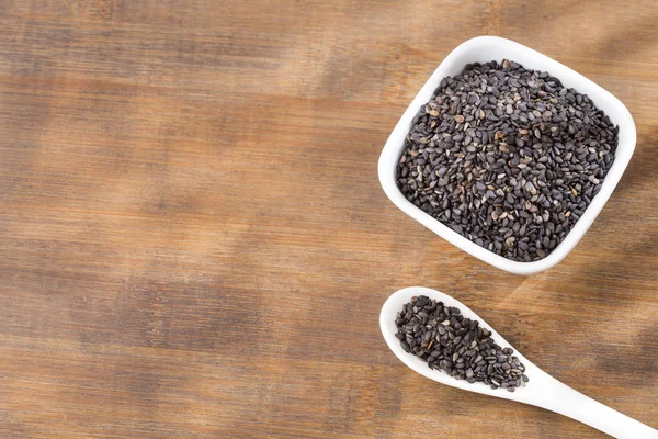 Organik Tohumları Siyah Susam Sesamum Indicum — Stok fotoğraf