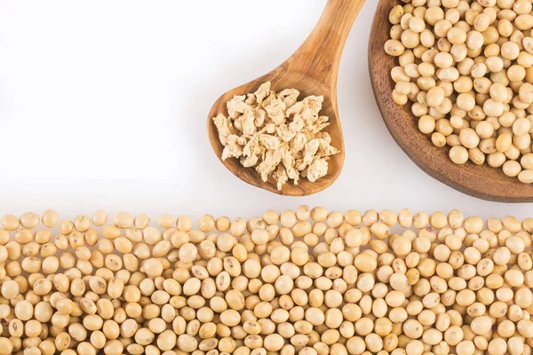 Crushed Soybeans Glycine Max White Background — Stock Photo, Image