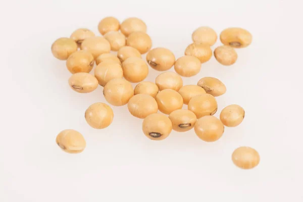 Dry Soybeans Glycine Max Wooden Background — Stock Photo, Image