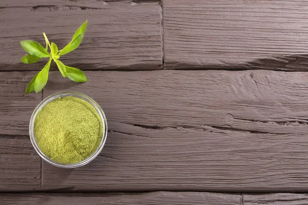 Natural sweetener in powder from stevia plant - Stevia rebaudiana