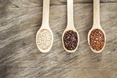 Beyaz, kırmızı ve siyah quinoa - Chenopodium quinoa tohumları