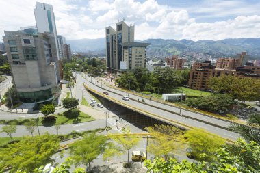 Medellin, Antioquia / Kolombiya - 07 Ekim 2018. Mahalle El Poblado 16 şehrin biridir