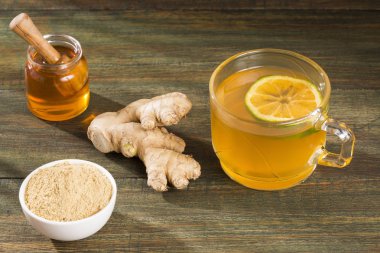 Zencefil, limon ve bal - Zingiber officinale sağlıklı içecek