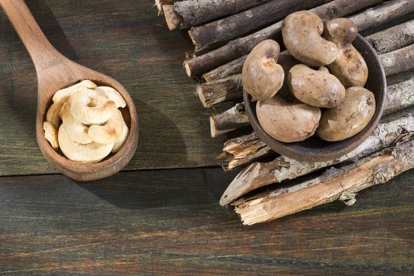 Doğal Kavrulmuş Kaşu Somun Maranon Anacardium Occidentale — Stok fotoğraf